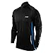 TCA Men's Winter Run Half-Zip Long Sleeve Running Top - Black/True Blue, Medium