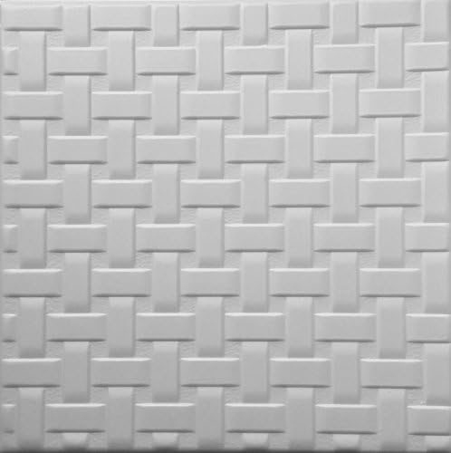 RM-72 Polystyrene (Styrofoam) ceiling tile to cover popcorn (Pack of 24 white tiles). Easy paintable. Easy DIY glue up application on any flat surface or popcorn ceiling. Decorative ceiling