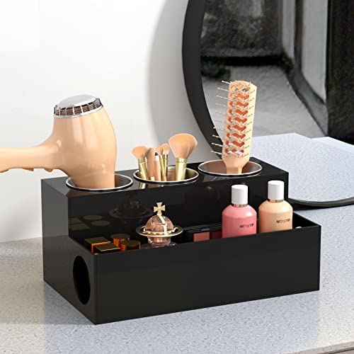 HIIMIEI Hair Tools Organizer, Acrylic Hair Dryer Holder Countertop Blow