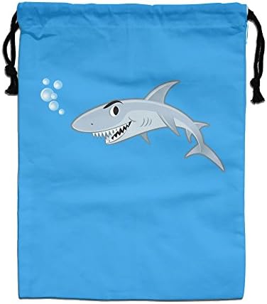 Cartoon Shark Attack2 Drawstring Bags Laundry Bag Durable Lightweight Bag 15.75 X 11.81 Inch