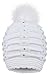 Arctic Paw Women Winter Warm Knitted Faux Fur Pom Pom Beanie Hat, White