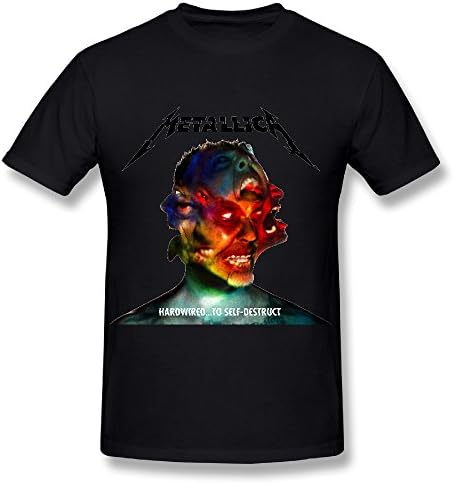 Dalef Men's Metallica Hardwired Fashion O Neck T Shirt Size US Black
