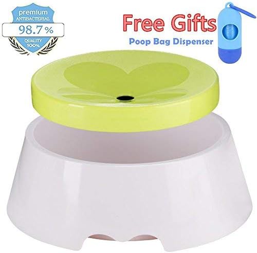 ABNO1 Dog Water Bowl No spill-Slow Down Dog Anti Spill Water Bowl -Spill Proof Dog/Cat Water Bowl - Dust Anti-choking 1000ml Cat and Dog Water Bowl, Free Poop Bag Dispenser …
