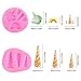 10 Pieces Unicorn Horn Molds Chocolate Candy Molds Flower Cake Fondant Mold Silicone Molds for Dessert DIY Party Cake Decoration (10 Pieces Style B)