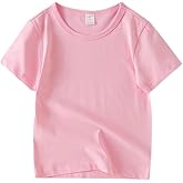 Juephe Cotton Kids T-Shirts Short Sleeve Summer Crew Neck Basic Tops for Boy & Girl&Toddlers