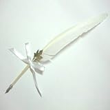 Ayangyang Vintage Deluxe Natural Swan Fountain Pen Nib Calligraphy Writing Set Feather Quill Pen with Empty Ink Pot (White)