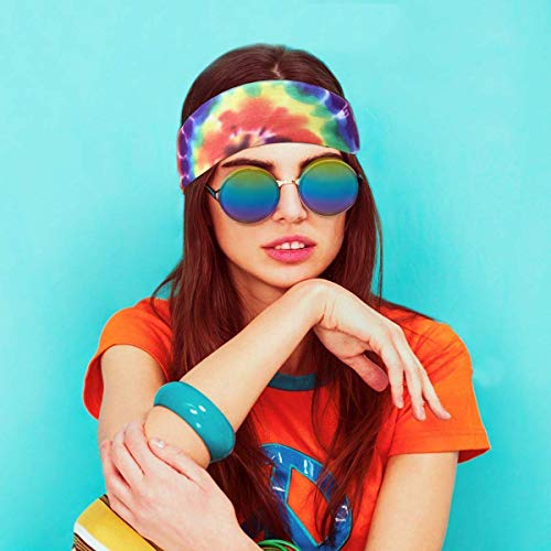 3 Pieces Hippie Accessories, Hippie Glasses Rainbow Peace Sign Necklace Hippie Headband for Women Men, Hippie Costume Set 70s 60s