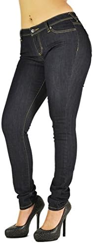 Poetic Justice Curvy Women's Dark Indigo Stretch Denim Basic Skinny Hipster Jeans