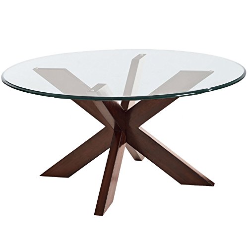 LIFE Home Thick Round Tempered and Beveled Clear Glass Dining Table Top