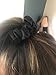 MauSong Woman Soft Hair Ties Headdress, Elastic Manmade Fibre Fake Silk Scrunchies, Black SoftHair Bands are Made of Fake Silk, 2 Pack
