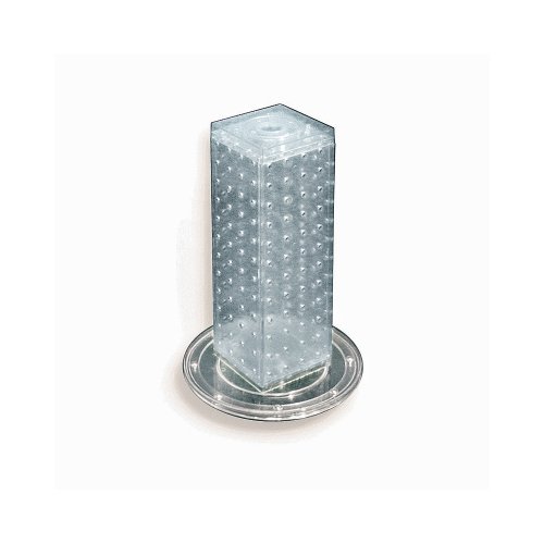 Azar 700220-CLR 4-Sided Revolving Pegboard Counter Display, Clear