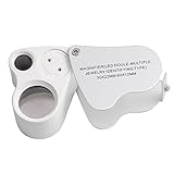 Eye Loupe Jewelry Loupe Illuminated Jeweler's 30X 60X LED Lighted High-Power Eye Loupe Jewelry Magnifier for Gems Jewelry Rocks Stamps Coins Watches Hobbies