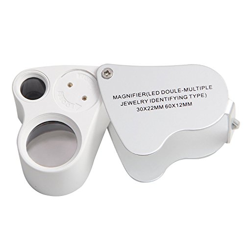 Eye Loupe Jewelry Loupe Illuminated Jeweler's 30X 60X LED Lighted High-Power Eye Loupe Jewelry Magnifier for Gems Jewelry Rocks Stamps Coins Watches Hobbies