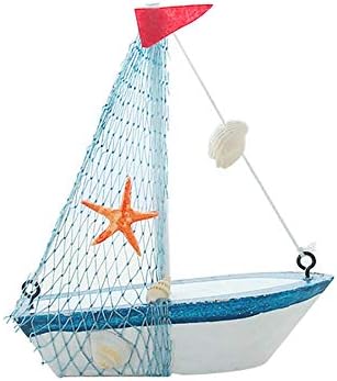 Wimagic 1x Nautical Ornament Decorative Wooden Sailboat Model Home Decoration Art Crafts for Car Room Desktop Accessories Birthday Gift - StyleD