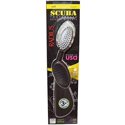 RADIUS Scuba Toothbrush Black Soft Right Hand 1 Toothbrush