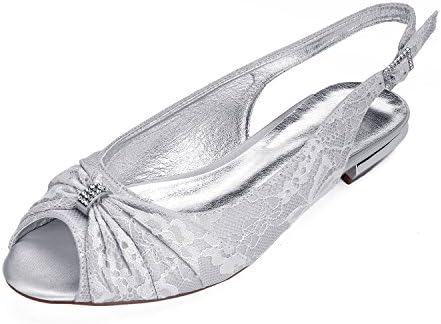 silver open toe flats
