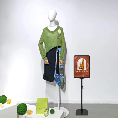 Newzealkids 6 Pack A4 Adjustable Sign Stand, Reusable Business Menu Advertising Sign Holder, Display Stand for Vertical and Horizontal View, Black