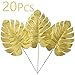 Warmter 20 Pcs Golden Palm Fronds Tropical Palm Leaves Palm Tree Leaves Artificial for Wedding Party Decoration