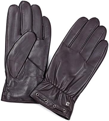 Calharmon man real sheep leather touch screen warm gloves (XL, dark brown)