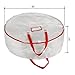 Wreath Storage Bag- 30” Round- Protect Holiday, Easter, Fall & Christmas Artificial Wreaths & Garland- Zippered Tote with Handles by Elf Stor (White)