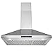 FireBird European Style Wall Mount Stainless Steel Range Hood Vent with Touch Control and Carbon Filters (36)
