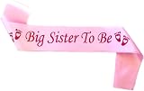 HYX Big Sister to Be Sash Pink Satin Baby Shower Decorations