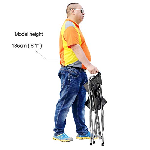 FrehsoreÂ® Canes and Walking Sticks Seat Collapsible 300lbs - Sport Folding Chair Seat Cane 4 Stool Walker for Camping (Heavy Duty Aluminum Alloy 1kg -2.2lb Weight XL Size Grey)