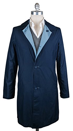 K-red by Kiton Navy Blue Reversible Raincoat 40/50