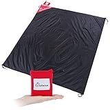 WolfWise Sand Proof Beach Blanket, Machine Washable XXL Extra Large Pocket Picnic Blanket Made with Soft Ripstop Nylon, Water Resistant