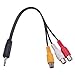 HDE 3.5 mm to Triple RCA Audio/Video AV Female Composite Stereo Splitter Cable Adapter