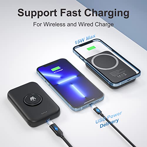 MYao Wireless Power Bank, 5000mAh Mini Portable Charger with