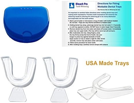 Teeth Whitening Dental Tray Set. Moldable Impression Trays with Storage Case