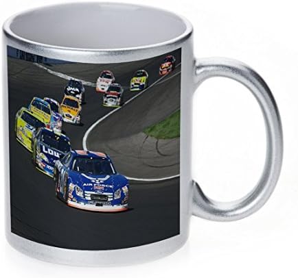 Nascar Racing 11 oz. Silver Sparkle Coffee Cup Mug