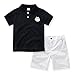 Little Boys' 2pcs Shorts Set Polo T-shirt with Elastic Waistband Shorts