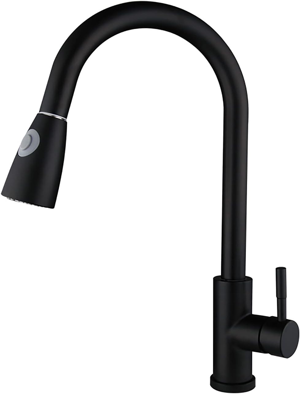 Matte Black Kitchen Faucets with Single Handle Pull Out Sprayer 304