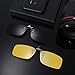 Besgoods 2PCS (Yellow Night Vision+Black) Sport Driving Polarized Clip-on Sunglasses Flip up Glasses Lenses Cycling Fishing Outdoor