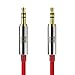 TechRise Audio Cable, 1.5 Meters Nylon Braided Premium Auxiliary Aux Audio Cable Cord for Headphones, iPods, iPhones, iPads, Home/Car Stereos and More - Red