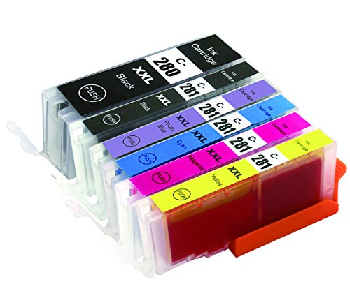 TG Imaging(6 Pack, 280/281) PGBK+K+C+Y+M+PB| Compatible PGI280 PGI280/CLI281 Ink Cartridges |1 Set| PGI280XLBK Work for PIXMA TS6120 TR7520 TS8120 TR8520 Printer