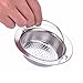 2PCS Kitchen Sink Strainer With Handle Stainless Steel Garbage Portable Strainer Basket By HOXHA, Large Wide Rim 4.3