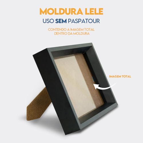Porta-Retrato Vazado Fundo 15x21 Design Moderno e Elegante para Decorar sua Casa ou Escritório (Preto)