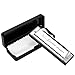 Imelod 10 Hole Diatonic Harmonica for Beginners Kids,Harmonica Key of C with Case and Cleaning Cloth (Silver)