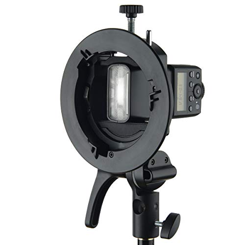 Godox S2 S-Type Bracket Bowens Mount Compatible with Godox V1 AD200Pro AD400Pro AD200 V860II TT685 TT600 TT350, Large Adjustment Handle, Integrated Umbrella Mount and More Compact - Thumbnail 2