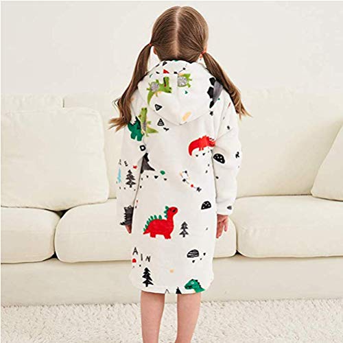 Boys Girls Bathrobes,Toddler Kids Hooded Robes Children's Flannel