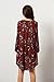 Romwe Women's Loose Long Sleeve Keyhole Flowery Floral Beach Dress Burgundy L