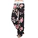 Women Pants,Haoricu Summer Women Floral Prints Drawstring Wide Leg Loose Pants Leggings