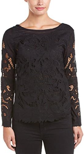 Paula Hermanny Womens Solid Lace Blouse, M