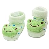 Orangesky for the 0-12 Mon, Newborn Baby Anti-slip Socks (Frog)