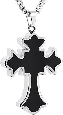 Cross Cremation Necklace for Ashes Stainless Steel Pendant Locket Keepsake Memorial Urn Jewelry for Ashes fit Men Women