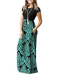 AUSELILY, maxi vestido casual suelto de mangas largas, liso, suelto, con bolsillos, de dama