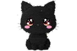 Black cat piñata for kids birthday party, cute cat